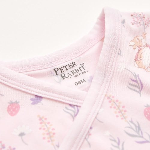 採花趣短袖兩段式調節開襟包屁衣 (水晶紗)