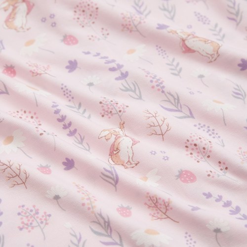 採花趣粉紫色短袖兔裝 (水晶紗)