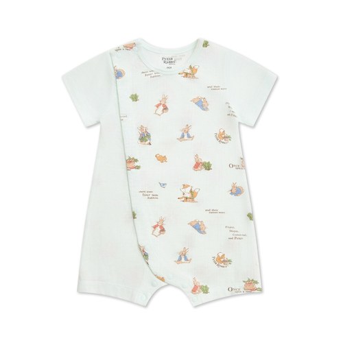 比得物語綠色短袖兔裝 (天絲洞感緹花布)