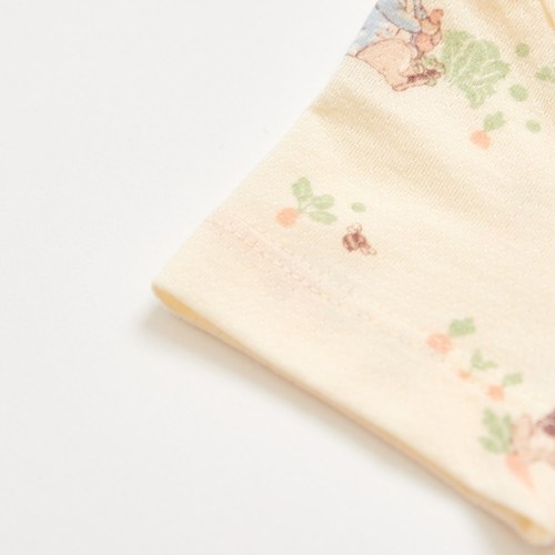 野餐比得長袖前開包屁衣 (天絲洞感緹花布)