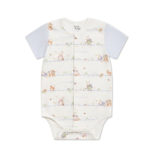 春日比得短袖前開包屁衣 (冰紗布)