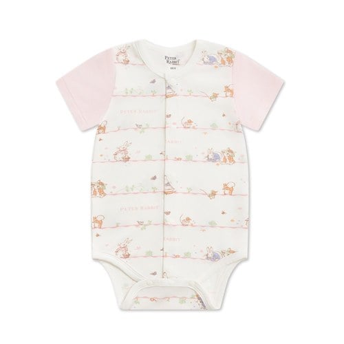 春日比得短袖前開包屁衣 (冰紗布)