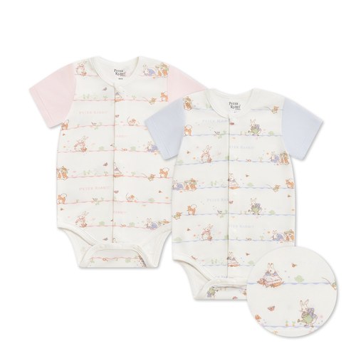 春日比得短袖前開包屁衣 (冰紗布)