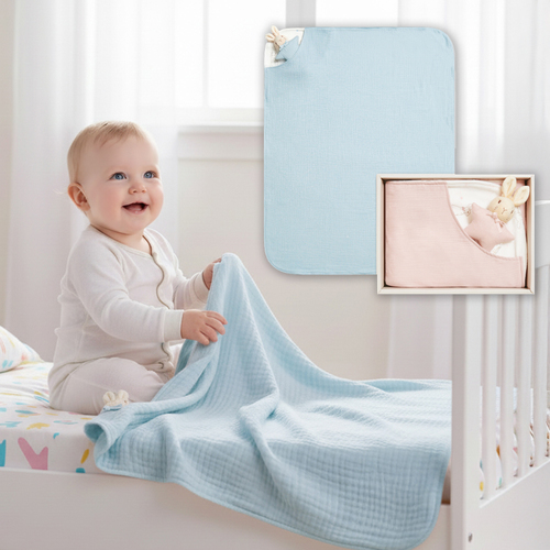 比得兔天絲泡泡紗四季被禮盒 70x90cm (被子+安撫玩偶)