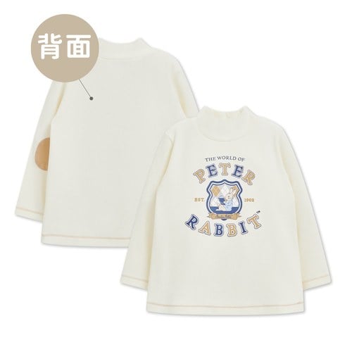 學院比得男經典奶白色高領衫