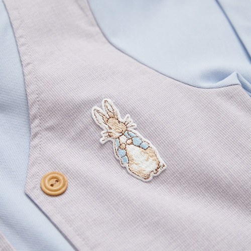 清新比得假兩件排扣上衣