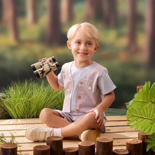 清新比得假兩件排扣上衣