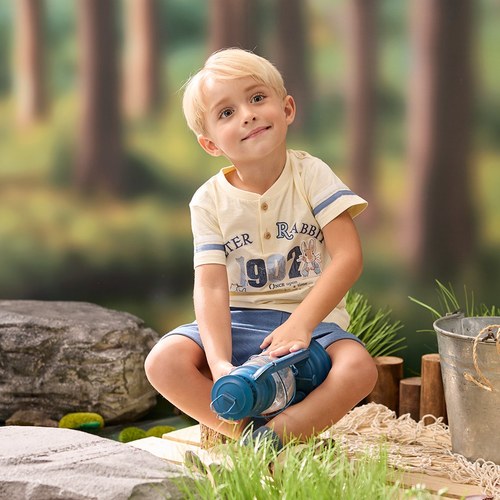 清新比得經典LOGO鈕扣領上衣