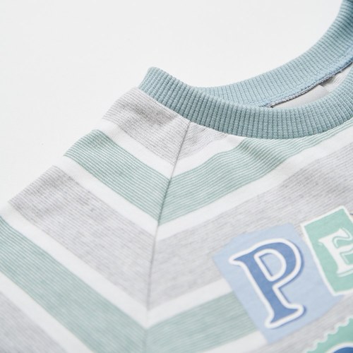 清新比得色塊字母印花上衣