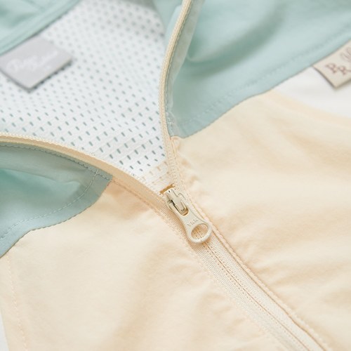 清新比得雙色拼接連帽外套