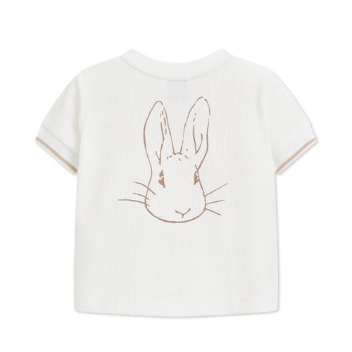 可愛比得手繪風雙鈕扣開襟上衣