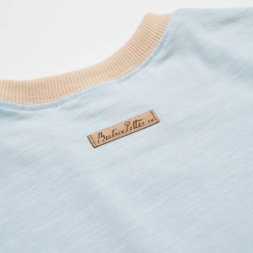 可愛比得滾邊拼接造型上衣