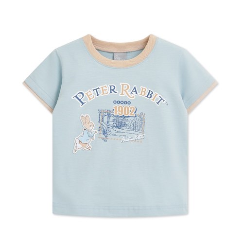 可愛比得滾邊拼接造型上衣