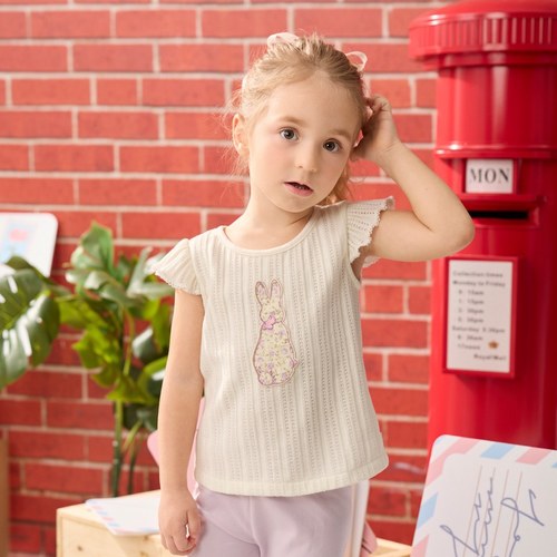 甜心比得後蝴蝶結荷葉邊袖背心