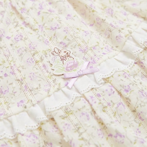 甜心比得紫碎花層次褲裙