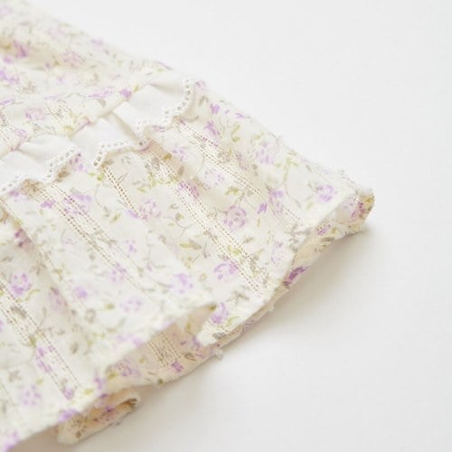 甜心比得紫碎花層次褲裙