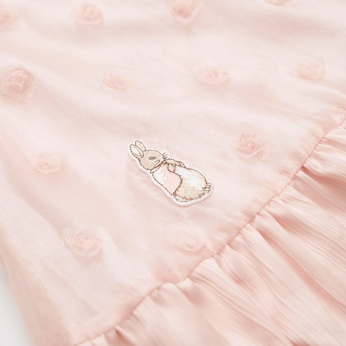 甜心比得造型立體花翻領洋裝