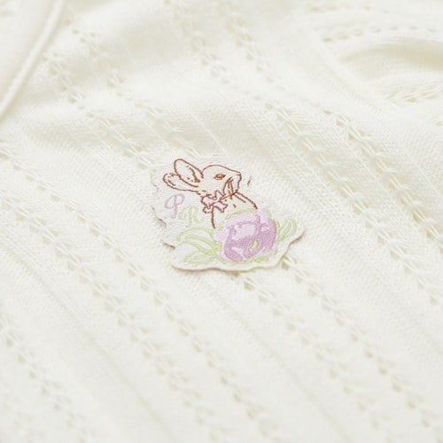 甜心比得簍空針織蕾絲下擺外套