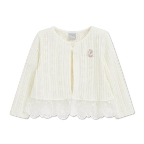 甜心比得簍空針織蕾絲下擺外套