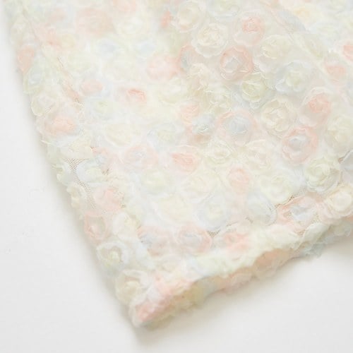 小香兔繽紛立體花荷葉邊袖洋裝