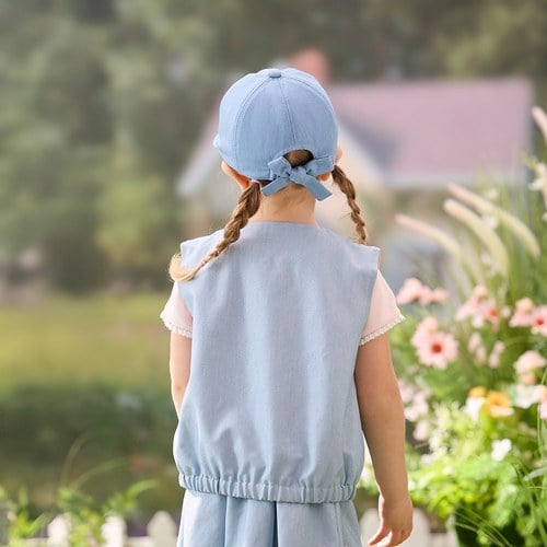 小香兔蕾絲滾邊開襟背心