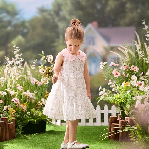 花語比得花瓣領刺繡洋裝