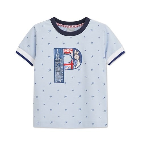 帥氣比得倫敦冒險字母P短袖T恤