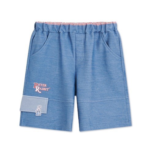 帥氣比得刺繡翻口袋鬆緊腰五分褲 (吸濕排汗)