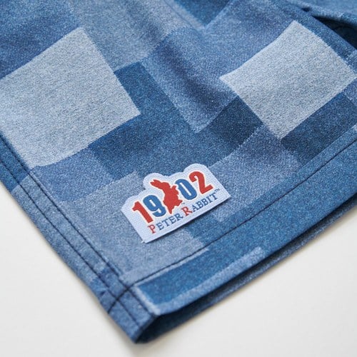 帥氣比得拼接丹寧五分褲