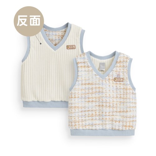 小萌兔千鳥紋雙面穿背心