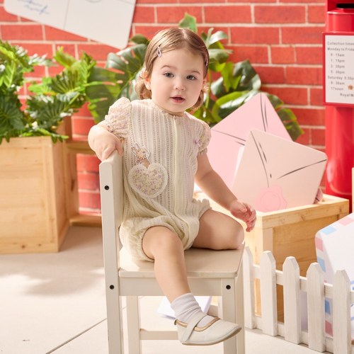 甜心比得紫碎花短袖兔裝