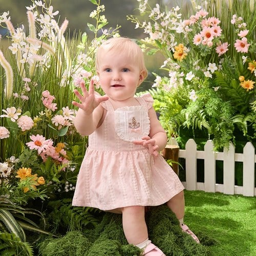 小香兔蕾絲刺繡荷葉邊袖背心兔裝