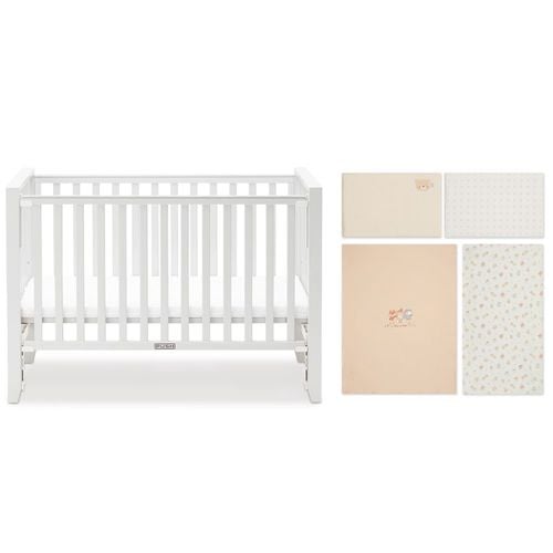 簡約淺灰色中床附床墊+有機棉四件式床組/寢具組-M