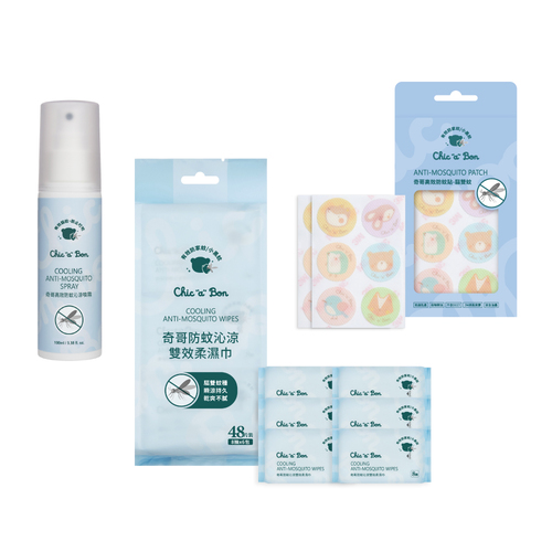 【防蚊必備組】高效防蚊沁涼噴霧100ml+防蚊沁涼雙效柔濕巾(8抽6入)+高效防蚊貼-驅雙蚊