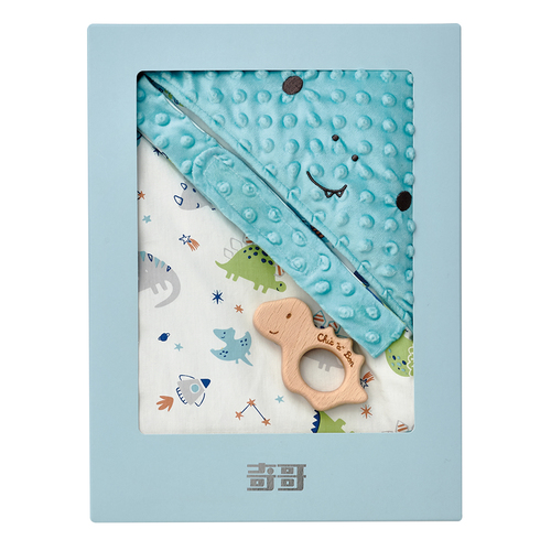 豆趣包巾+手搖鈴禮盒