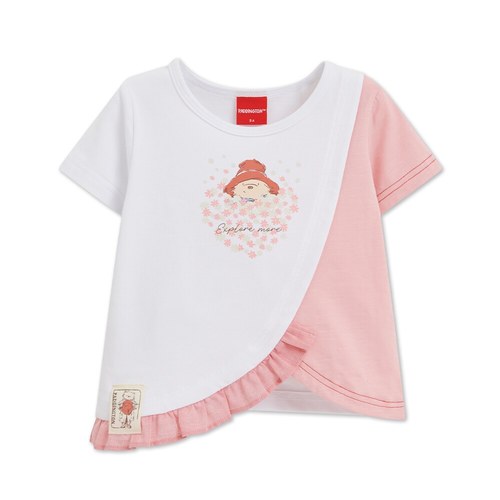 柏靈頓之旅不對稱剪裁花邊拼接上衣