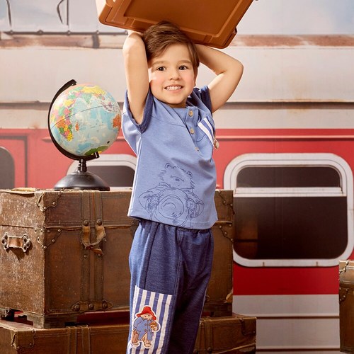 柏靈頓之旅拼接手繪風上衣