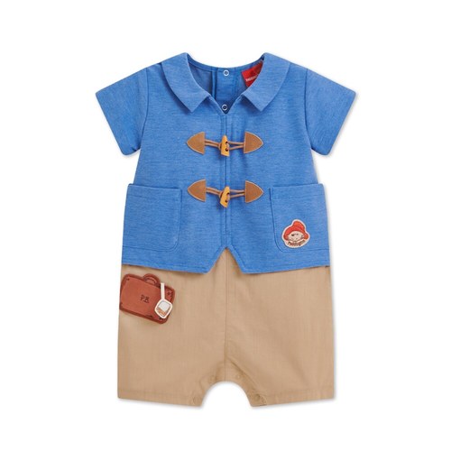 柏靈頓之旅牛角扣翻領短袖兔裝