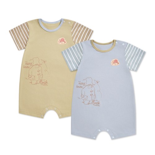 柏靈頓休閒短袖側開兔裝(針織布)