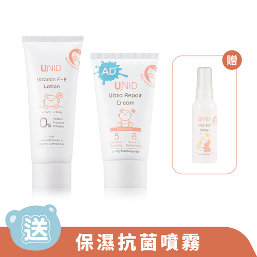 AD植萃舒緩修護霜100ml+F+E燕麥潤膚乳160ml