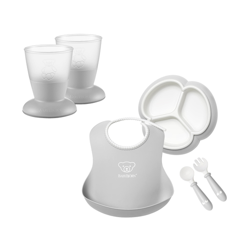 BabyBjörn 分隔餐盤餐具組+防滑杯2入