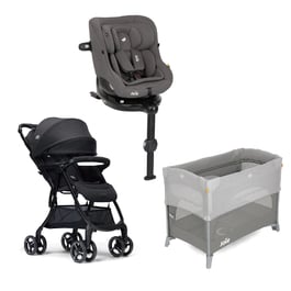 【萬元組合】i-Pivot™ 360 0-4歲旋轉型汽座+fluri™ drift 橫輕巧x磁吸扣手推車+kubbie™ sleep 多功能床邊嬰兒床