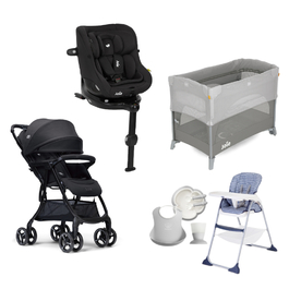 【萬元組合】i-Pivot™ 360 0-4歲旋轉型汽座+fluri™ drift 橫輕巧x磁吸扣手推車+kubbie™ sleep 多功能床邊嬰兒床