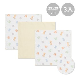 森林同樂會竹纖雙層紗布手帕 29x29cm 3入