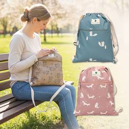 【網路限定】防潑水束口後背包 42x32cm