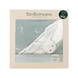 竹纖維連帽浴巾+兔子安撫巾禮盒 100x100cm