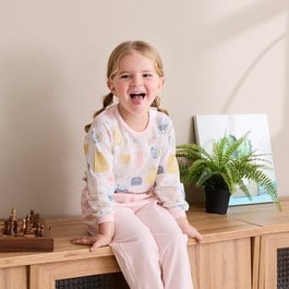 萌貓樂園圓領側開衫 (天絲橫紋單面布)