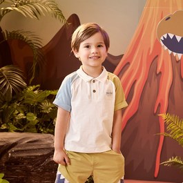 恐龍探險趣幾何POLO衫