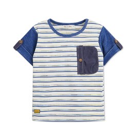 恐龍探險趣條紋口袋上衣