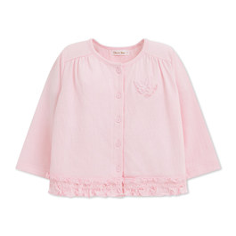 花蝶熊蕾絲下擺針織外套